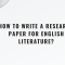 How to Write a Research Paper for English Literature